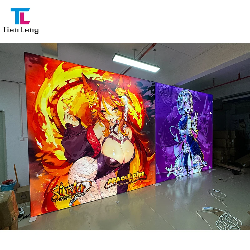 TianLang Expo Show Fabric Light Box Display Booth Design Trade Show Booth Display Fabric Light Box Seg Light Box Island Booth