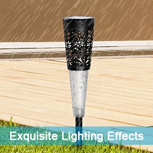 Outdoors Solar Powered Garden Light Solar Pathway Stake Walkway Landscape Garden Yard Ground Disk Lights details