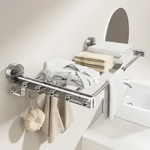 Indoor Household Telescopic Clothes Drying Pole Foldable Suction Cup Balcony Clothes Rack for Household