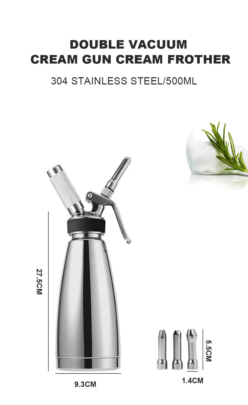 250ml Dessert Tool Whipped Cream Chargers Whipped Cream Dispenser