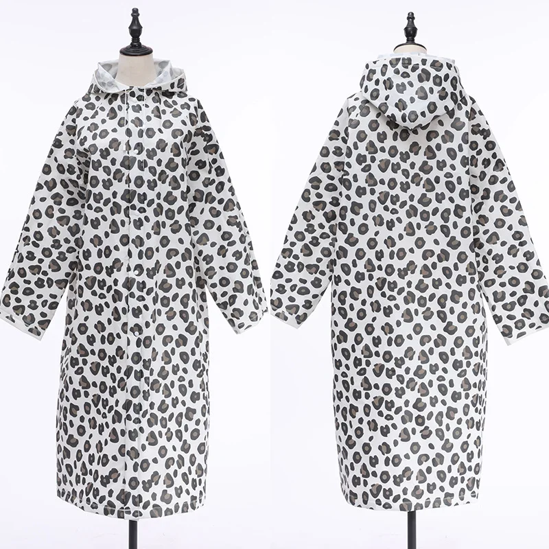 Nice Raincoat Leopard Print Rain Ponchos for Men Women Adults Reusable  Portable EVA Printed Rain Coat Waterproof