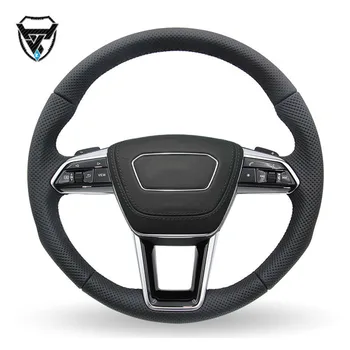 For Audi A6 2004-2013 silver carbon fiber leather steering wheel  ZC-A4-T1