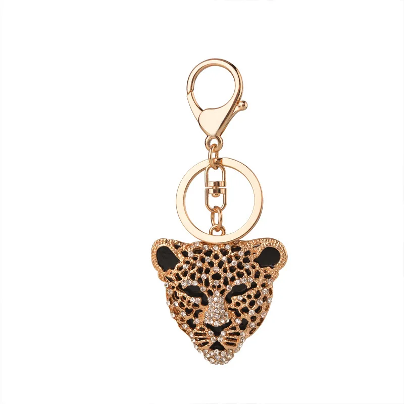 Wholesale Diamond Animal Leopard Purse Key Rings