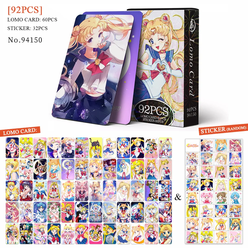 二次アニメ漫画セーラームーンLOMOカード92枚HDカラー印刷両面小