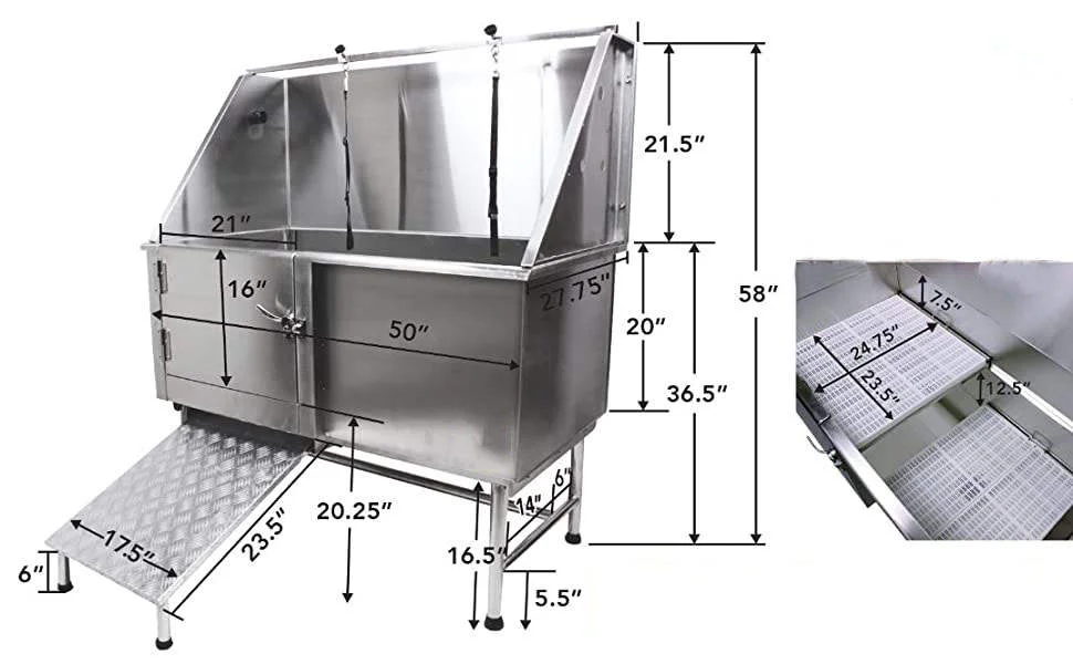 Sturdy Large Dog Grooming Bath Tub Pet Shop Medical Dog Bath Tub