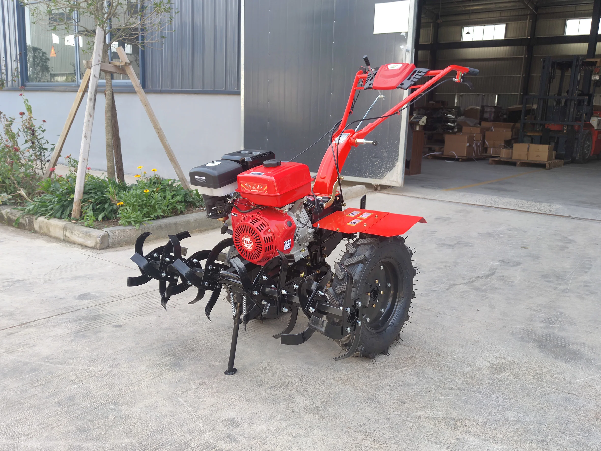 Factory-Made 13hp Power Tiller Small Mini Gasoline Cultivator Manual Ploughing Machine for African Farm Industries Used Gearbox