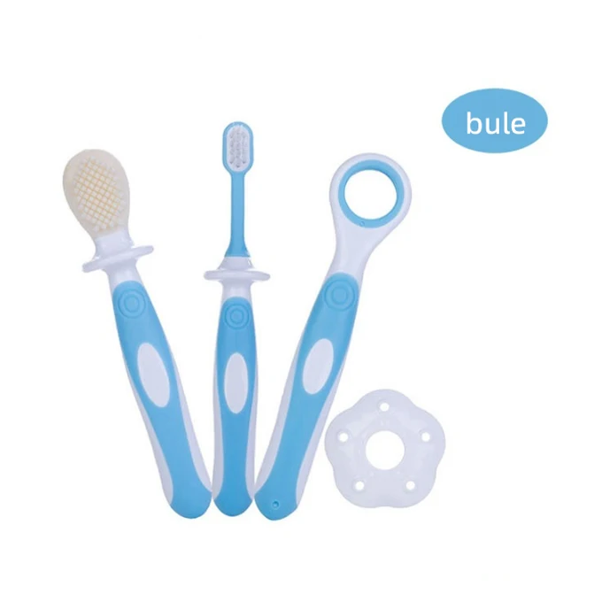 Fabrikfreies Muster – Baby-3-Stufen-Oralpflegeset, Trainingszahnbürste, BPA-frei, mit individuellem Logo, Zahnbürstenset für Neugeborene