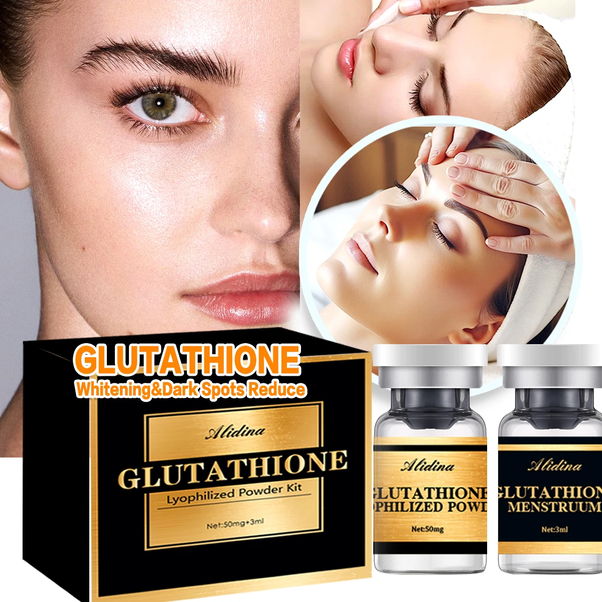 korean glutathione peptide Age-aging Pure Rejuvenating Skincare Cosmetic Skin Care Peptides Vitamin C Glutathione Whitening Face Serum D Vitamin Injection Menu - coppertripeptide powder Collection:150g soap