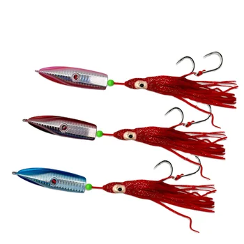 Lure Metal Jig Full-Water-Column Slow-Roll Octopus Bionic Biomimetic Laser Lead Saltwater Fish Bait Double-Hook Soft Artificial – Soft Lure – view 2