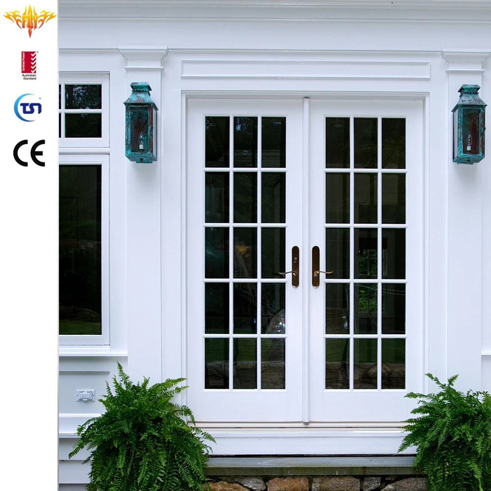 Custom Aluminum Alloy French Lattice Double Layer Tempered Glass  Residential Courtyard Double Open Casement Door| Alibaba.com, image size:1000x1000