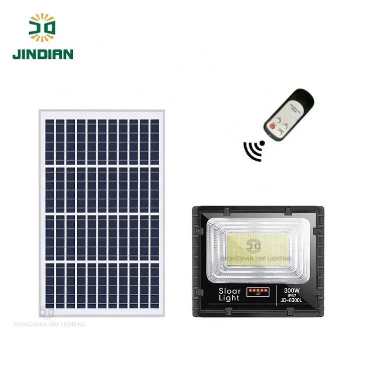 JD Factory Direct Sale High Lumen IP67 Street Lamp Solar Flood Light With Power Display 200W