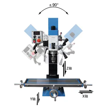High-Precision All-In-One Drilling Milling Industrial-Grade Small Household Manual Mill for Light Duty Vertical Multi-Functional