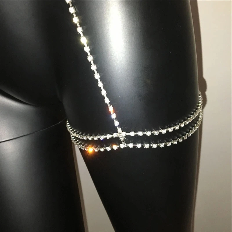 Body Jewelry Leg Thigh Chain Crystal For Women Sexy Bikini Rhinestone