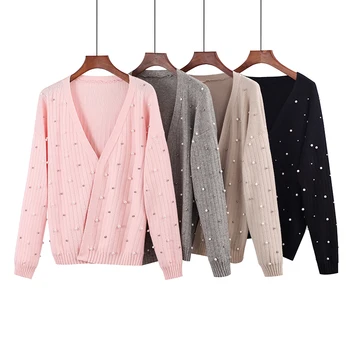 Cardigan sweater women's multi-color styles sell well in Europe and America