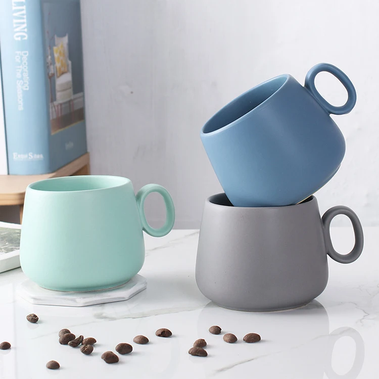 Factory direct sale creativity matte ceramic coffee mug milk/afternoon tea macarons Breakfast cups