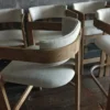 White oak with linen fabric