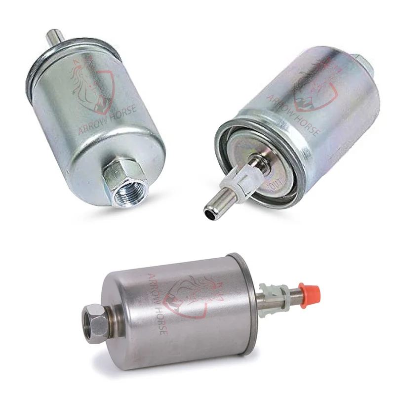 CarBole Chrome Inline Fuel Filter – 3/8" Hose Barb, Universal, Steel Housing, Lifetime Warranty