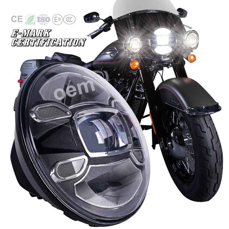 7 Inch LED Halo Projector Headlight – Jeep Wrangler 1997-2015, Harley, DRL, H4/H13 Harness Included