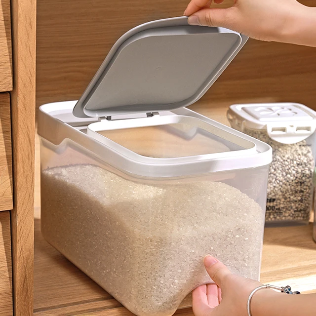 Luxshiny 2pcs Rice Storage Container Clear Container Rice