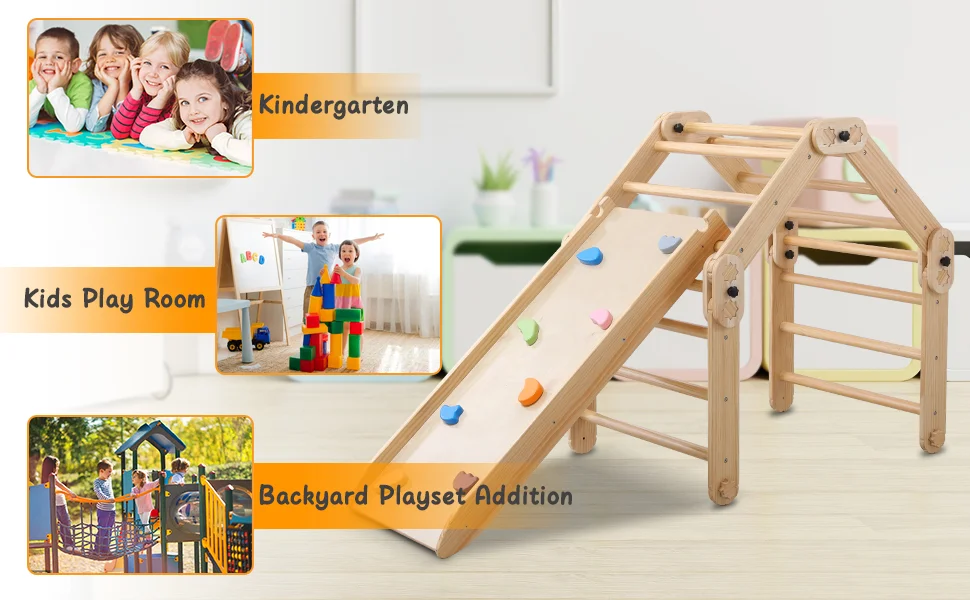 Lm Kids Baby Pickler Climber Montessori Toddler Indoor Playground Pickler Arch Piklers Triangle