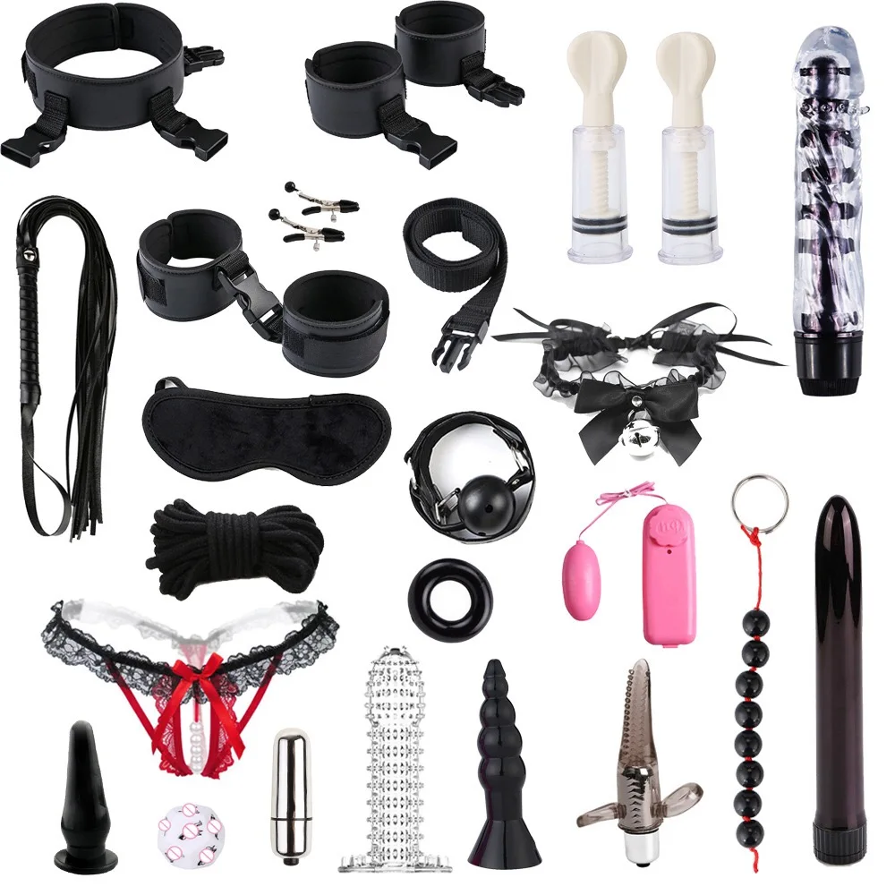Source Sex toys 22PCS set Bondage gear Bed for sex vibrators adult sex toys husband and wife toy anal plug breast clamp on m.alibaba image photo