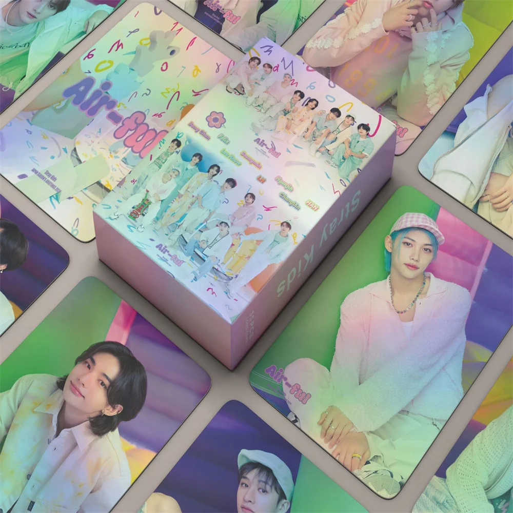 55Pcs/Set KPOP Stray Kids 2024 Air-ful HD Photocards Laser LOMO
