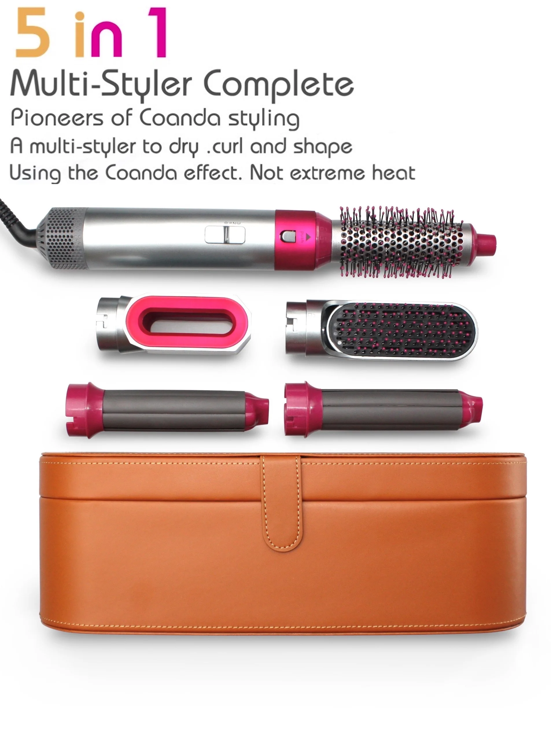 Pink 5 in 1 Multi Hair Dryer Styler - Professional Salon Tool