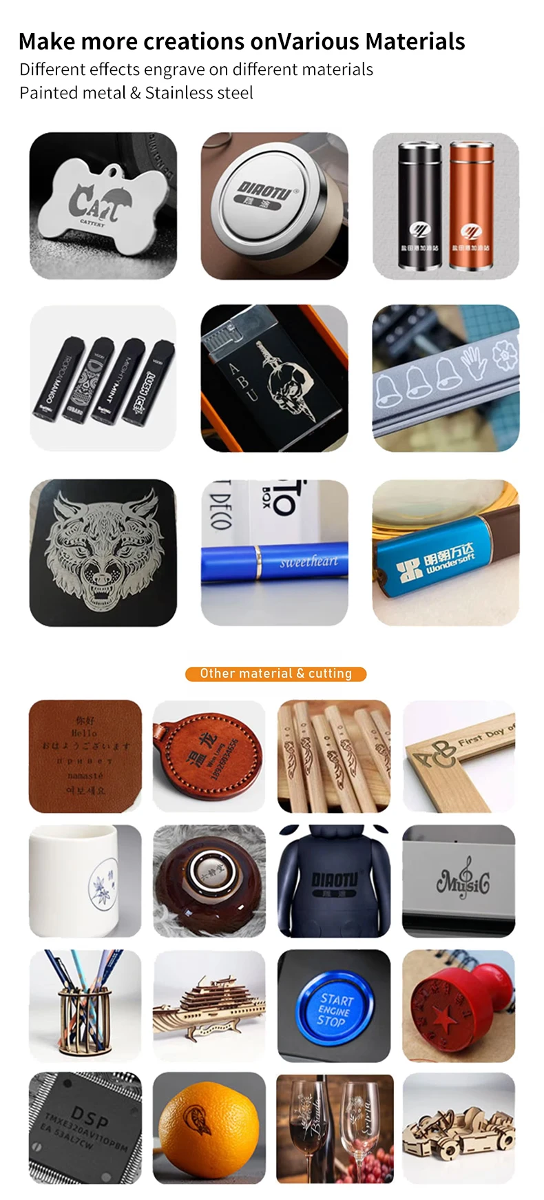 Portable Mini Laser Engraver/Cutter Tool for Wood Acrylic MDF for DIY Artwork Logo BT Connection Laser Engraving Machine