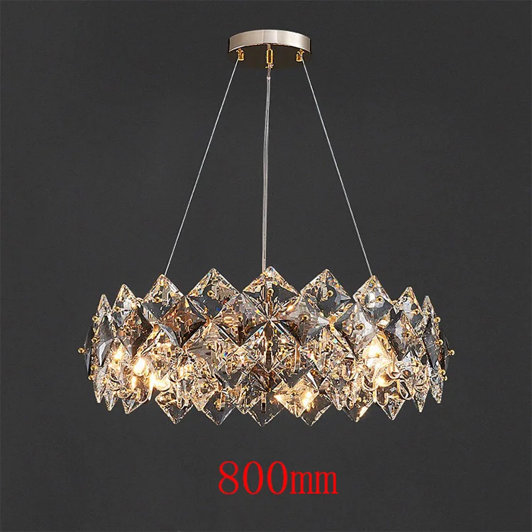 Роскошные круглые светодиодные подвесные светильники, Хрустальная современная домашняя люстра