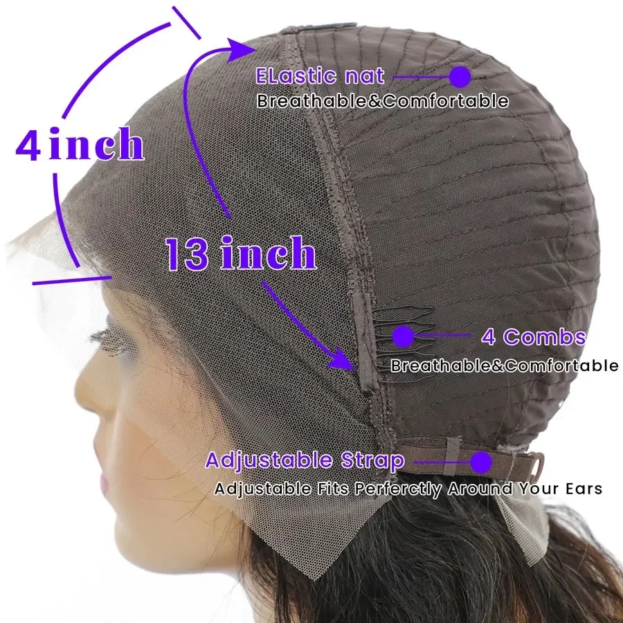 Parrucca corta in pizzo frontale con capelli umani, castano cioccolato, capelli Remy con capelli per bambini, per donne_voghion.com