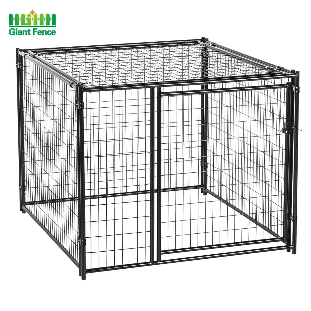 Outdoor 6-Panel Folding Metal Dog Kennel Powder Coated Galvanized Frame Steel Iron Construction Hot Dip Security Fencing Gates