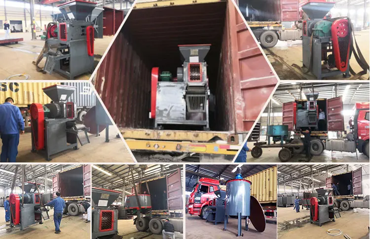 New design hydraulic roller type mineral barbecue coal briquette machine / barbecue coal ball briquetting press machine factory