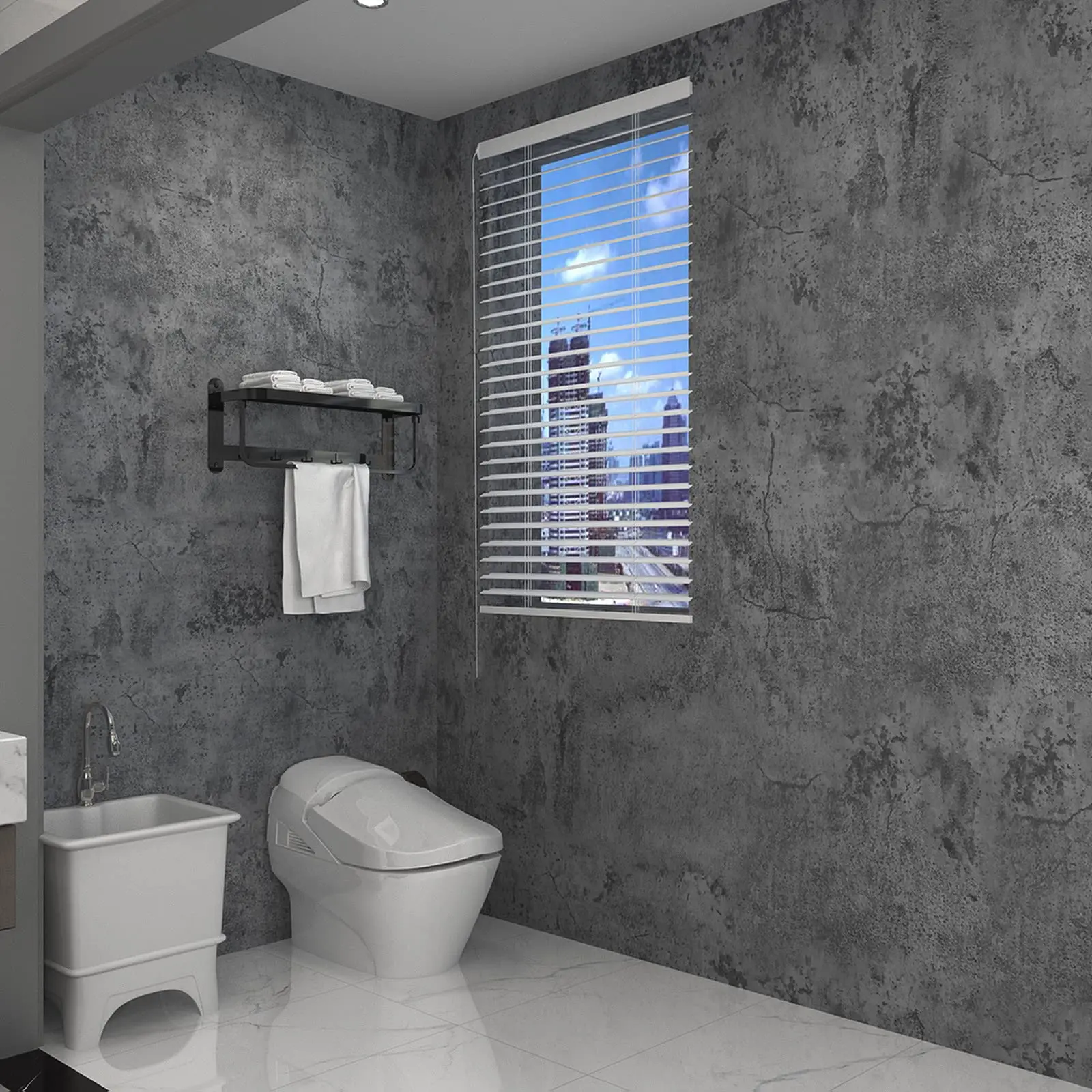 ORON DECO Thick Grey Concrete Wall Paper 3D Cement Wallpaper Peel and Stick Vinyl Textured Self-Adhesive Wall Sticker for Wall