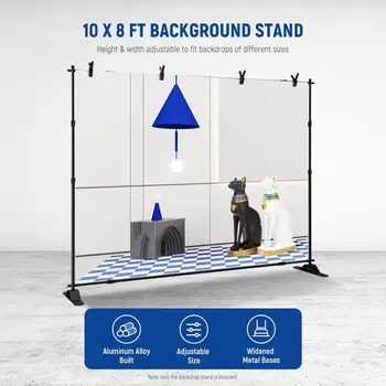 NEEWER NK-ST300 Backdrop Stand Heavy Duty with Widened Bases 10x8ft Background Stand with 4 Crossbars for Photoshoot Studio detail image