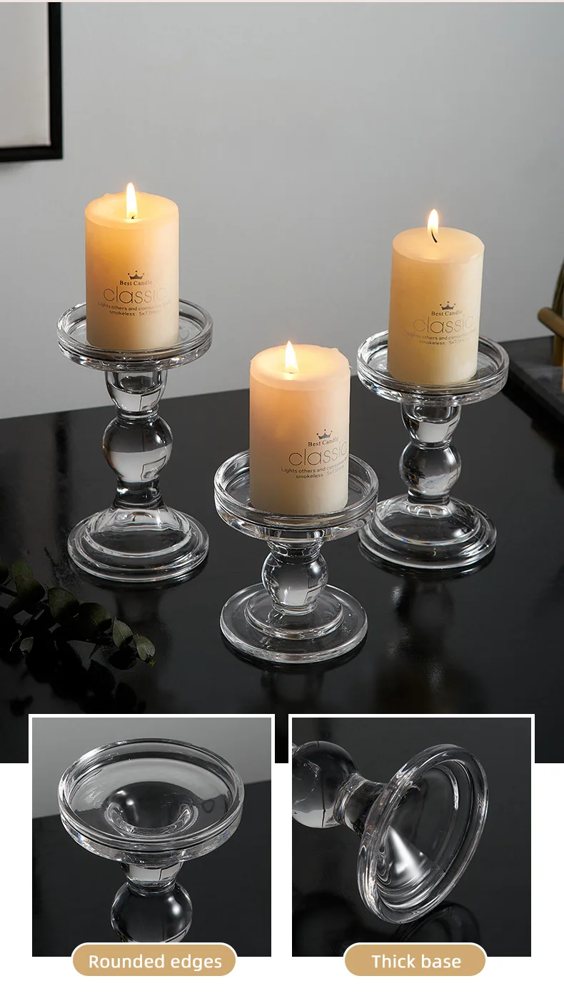 家居装饰摆件时尚浪漫烛光晚餐水晶玻璃烛台 - buy glass candlestick