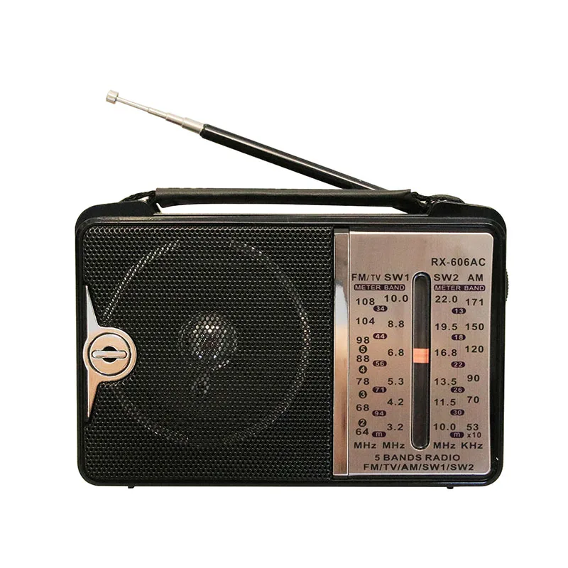 Factory Price 2024 RX-606AC High Quality Portable Rotatable Radio with FM TV AM SW 1-2 4bands Receiver ,with Real Transformer