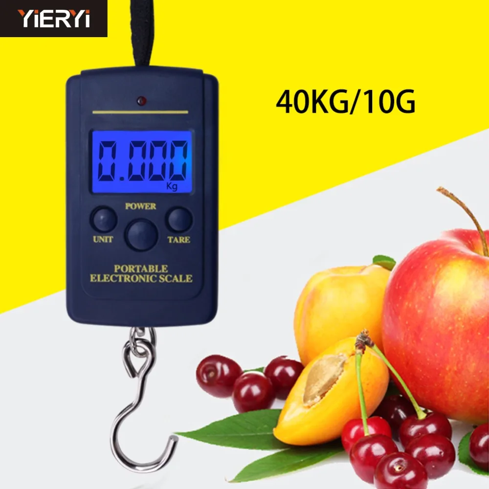 Portable 40kg Digital LCD luggage Weighing Hanging Fishing Travel Pocket Scale H 