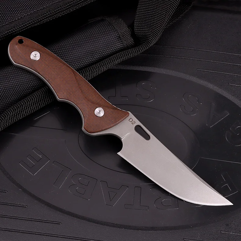 2023 New Micarta Handle Hunting Knife D2 Outdoor Camping Survival