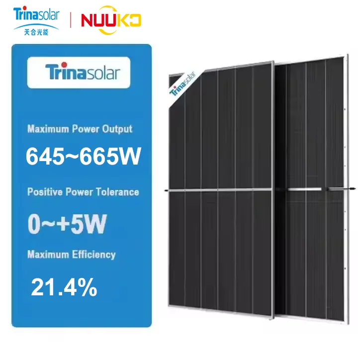 Trina Topcon Bifacial Double Glass Solar Panels 645W 655W 665W 650W ...