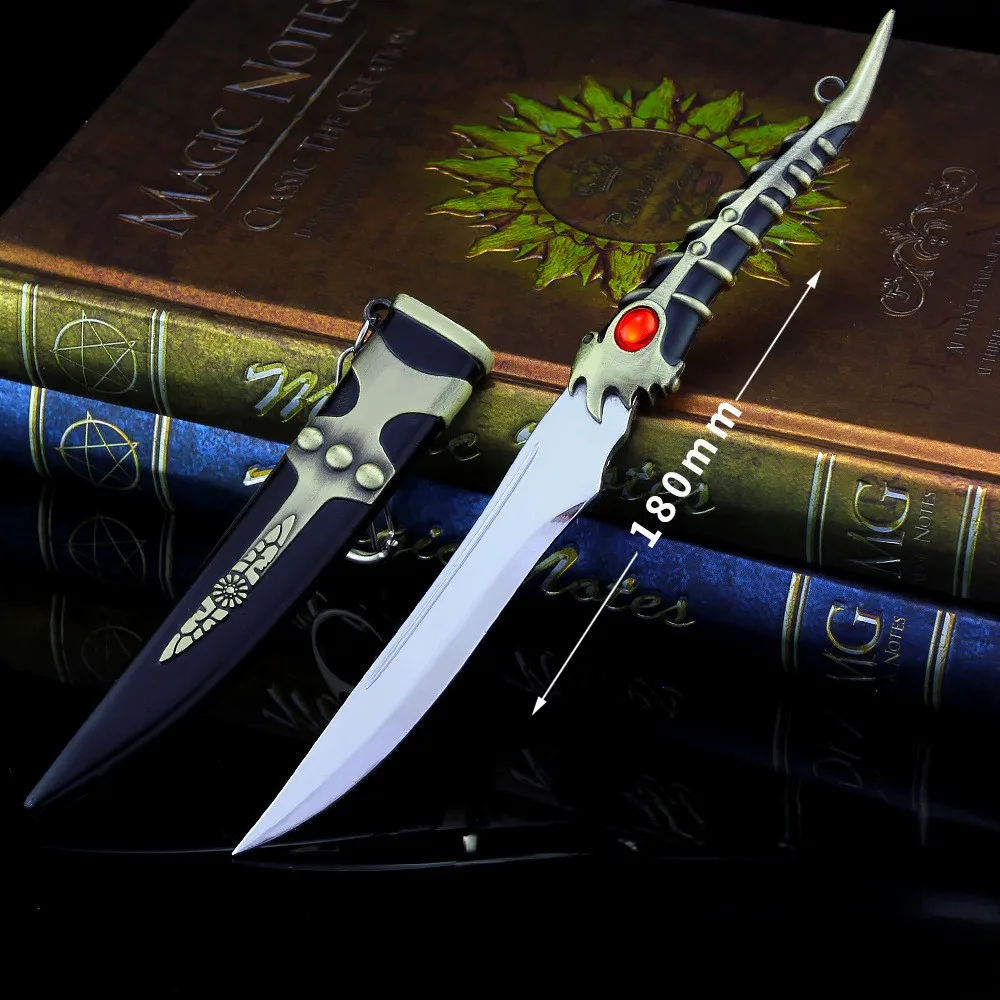 Game of Thrones Full Metal Weapon Model Viserys Targaryen Dragonbone Dagger Keychain 18cm Alloy Craft Unsharpened Safe Toy Sword