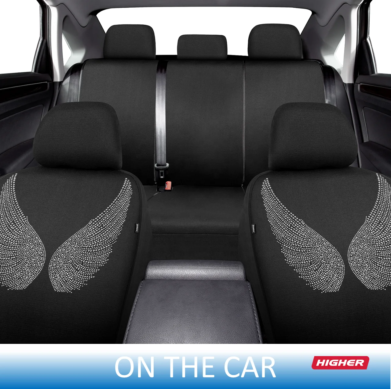 Universal  Fit Polyester Angel Wing Full Set Car Seat Cover Auto Seat Cover