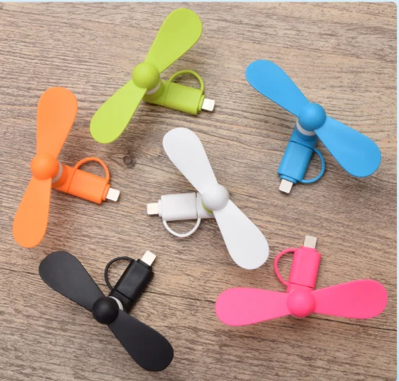 2023 Portable Cell Phone Fan Small USB Mobile Smart Handy Mini Fans for iphone 7 8 X Low Noise 3 in 1