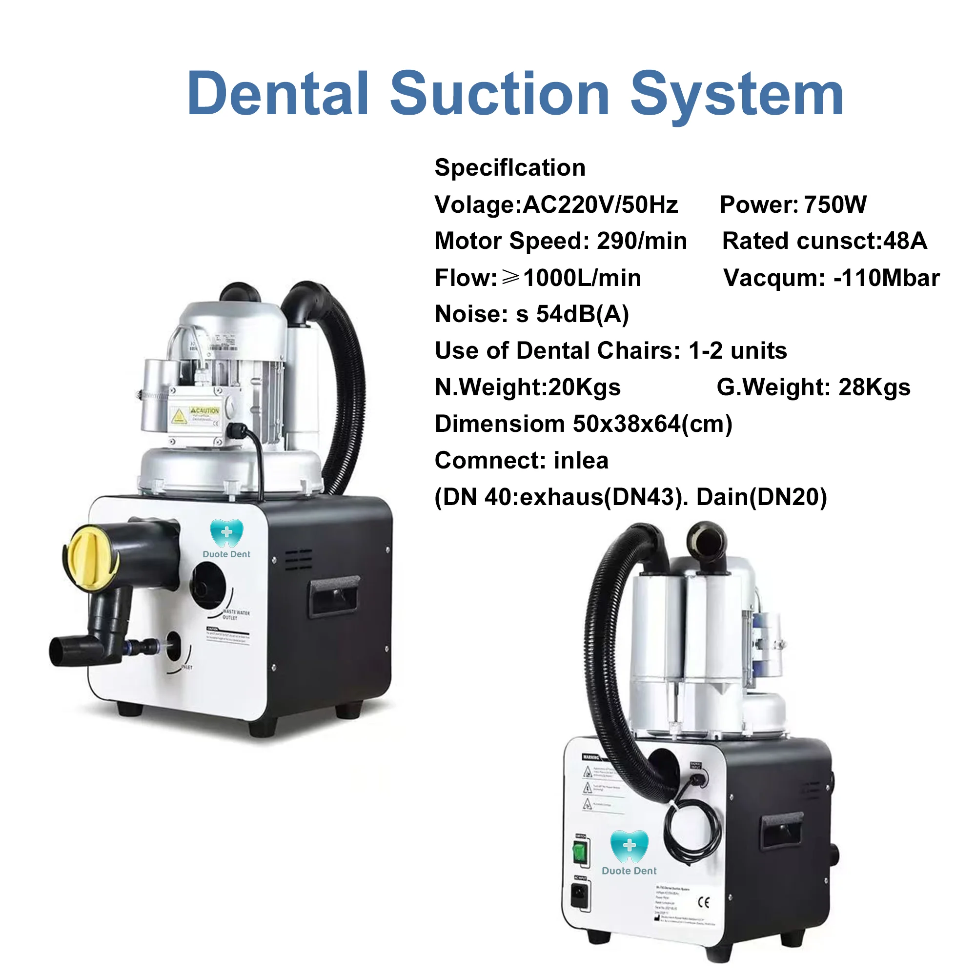 110v/220v External Dental Oral Sputum Suction Machine For Dental Chair