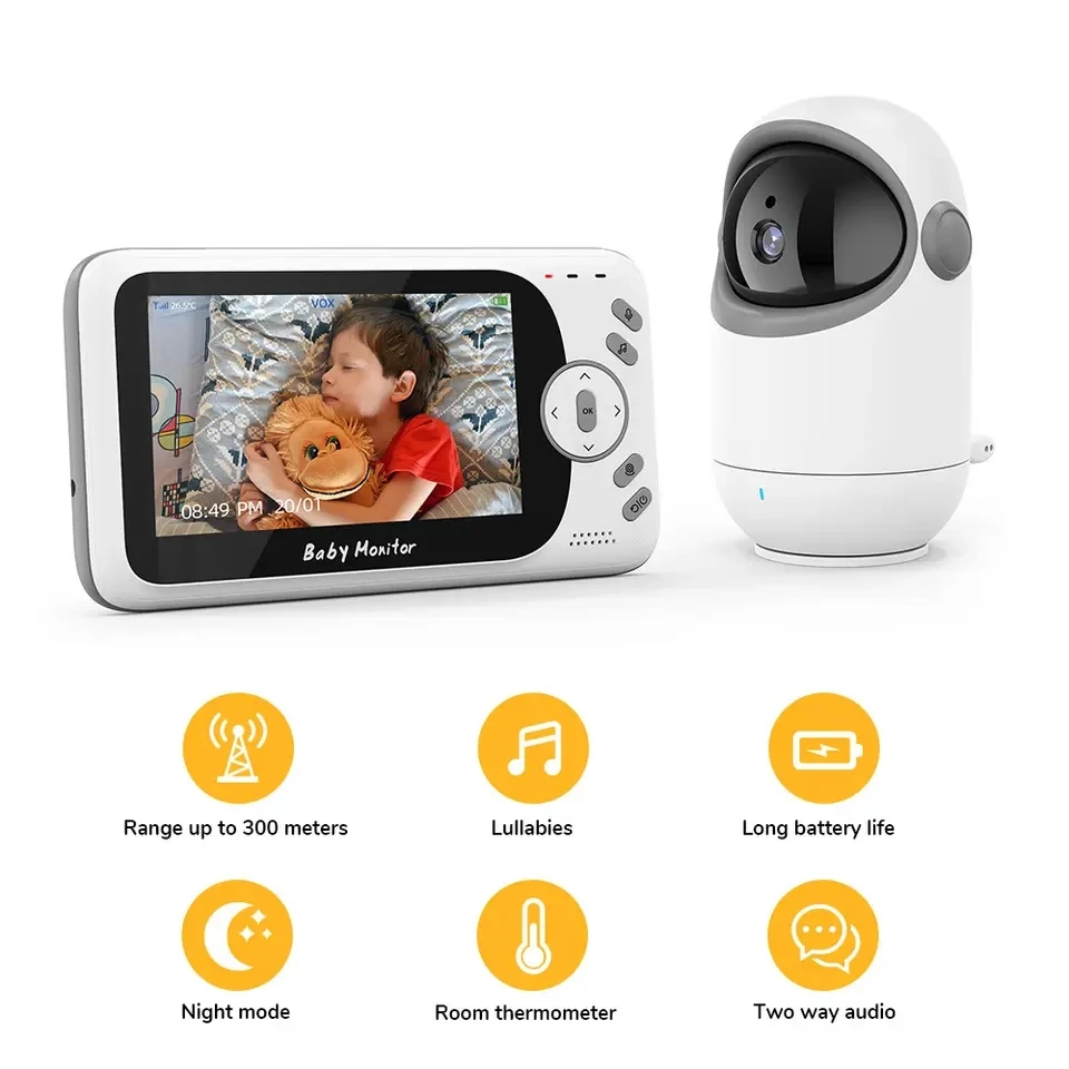 4.3inch Night Vision Babyphone Camera wireless Baby Monitor with Remote Pan/tilt Two Way talking camera