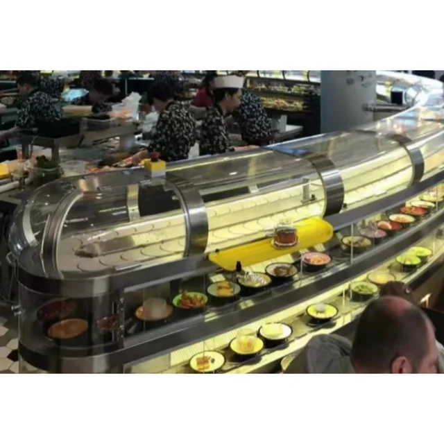 Source Factory PVC Belt One-year Warranty SS2205 Economy Efficient Production Line Rotary Sushi Conveyor