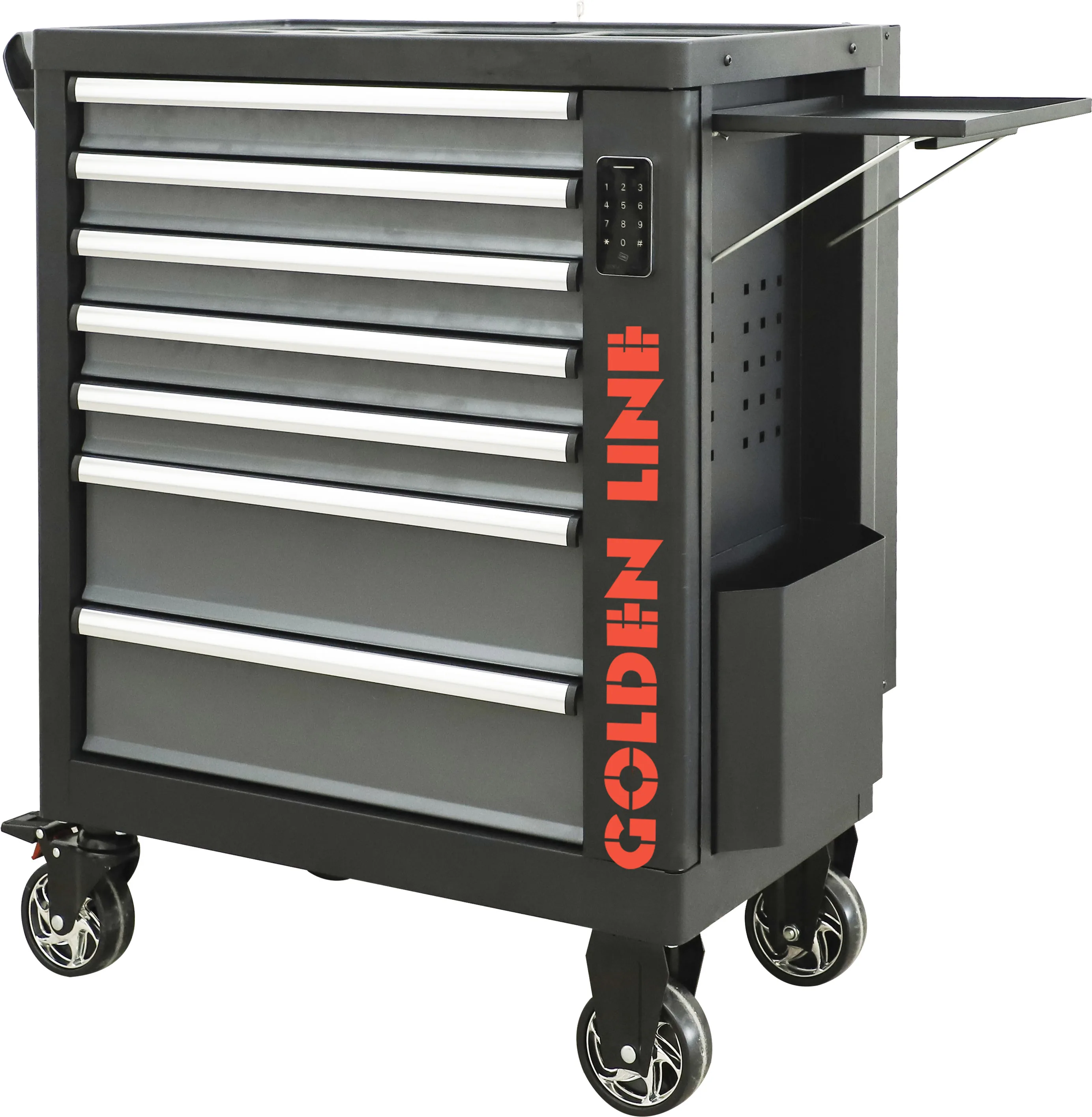 Metal Rolling Tool Cabinet with Drawers with Hand Tools Sets and Trolley Storage Chest with Lock