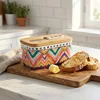 Geometric Hand Painted Butter Dish