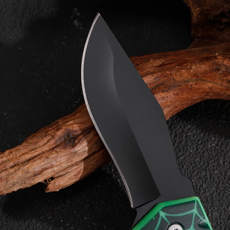 Customizable 3D Printed Folding Knife with Evil Skull Joker Stable Print on Stainless Steel Blade for EDC Pocket