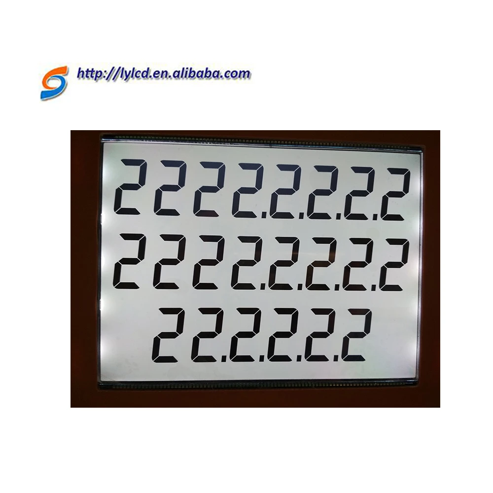 Factyory supply 886 digit segment TN lcd display with backlight for fuel dispenser