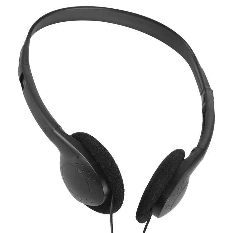 Free Sample Over Ear Wired Headset 3.5mm Plug 180 Degree Rotating Airline Disposable Sports 1.2M Cord Headphone